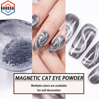 Poudre magnétique effet œil-de-chat chromé 2026, effet miroir 9D, pigment magique galaxie pour nail art velours argenté