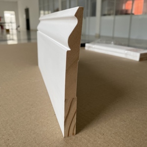 Hiện đại màu trắng primed gỗ radiata thông ván chân tường <span class=keywords><strong>Trim</strong></span> khuôn - Product Image 2
