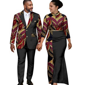 Conjunto de Vestidos Largos y Trajes con Estampado Africano Elegantes para Mujer y Hombre, Ropa Dashiki Ankara Ecológica 26C013 - Product Image 5