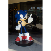 Vente flash 2024 - Statue de collection Sonic personnalisée grandeur nature - Figurines d'anime - Sculpture Sonic en fibre de verre à vendre