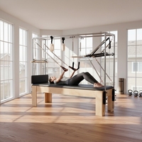 Lit de Pilates Cadillac en chêne durable MJD, réglable, multifonctionnel, pour usage en studio de Pilates, emballage en boîte en bois