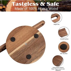 Wooden <b>Paper</b> Roll Holder Round Free Standing Minimalist Design <b>Kitchen</b> Towel Stand - Product Image 4