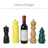 [Holar] Moulins à sel et à poivre en bois en forme de bouteille de vin rouge attrayant fabriqué à Taiwan pour les amateurs de vin Connaisseurs