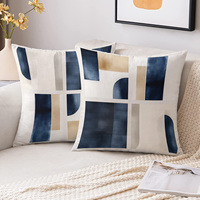 Housses de coussin décoratives de luxe géométriques en peluche courte, lavables et antistatiques pour canapé et salon (vente en gros)