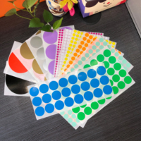 Etiquetas adhesivas de 33 colores, Etiquetas de codificación circulares de puntos brillantes para clasificación de archivos, organización de inventario