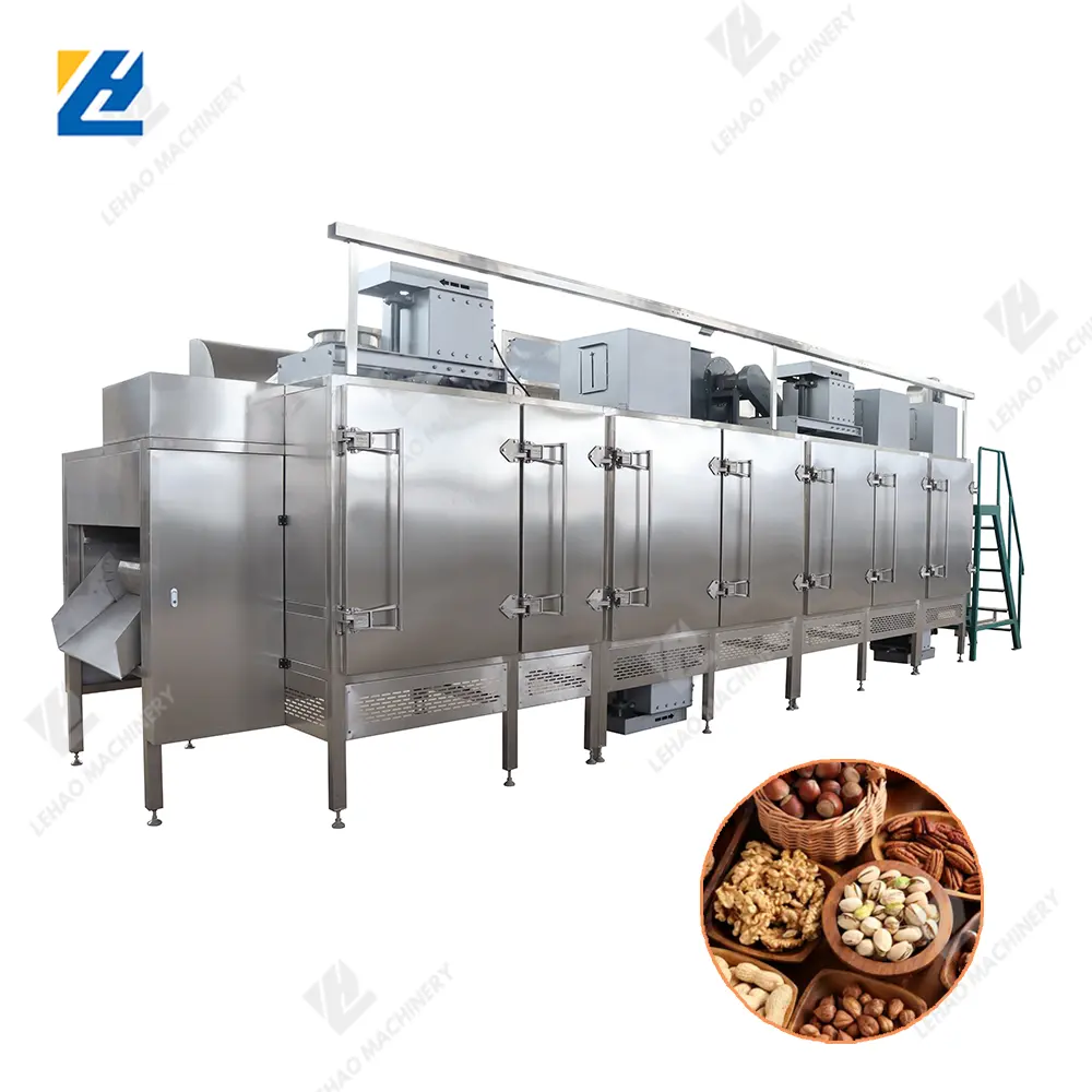 Automatic Roasted Pistachio Nuts Barley Chestnut Roaster Gas Nut Almond Melon Seed Grain Roasting Machine