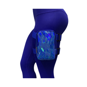 시작 50pcs 홀로그램 허벅지 다리 가방 9 "내구성 스포츠 블루 폰 허벅지 가방 카니발을위한 맞춤형 로고 드롭 다리 가방 - Product Image 1