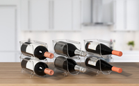 Porte-bouteille en plastique empilable clair bacs de rangement cuisine réfrigérateur organisateur de stockage porte-bouteille d'eau en gros