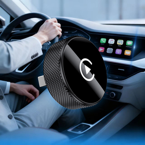 Adaptador Inalámbrico USB 2 en 1 para Auto, CarPlay y Android Auto, Caja Metálica Negra para Coche - Product Image 1