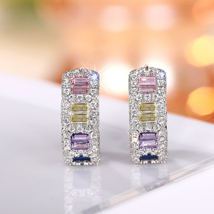 Eleganti Orecchini Rettangolari Colorati per Donne, Chic Ear Cuff Rotondi per Uso Quotidiano - Product Image 4