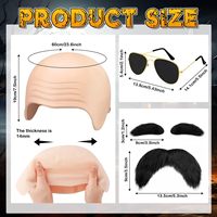 Chapeau de latex pour tête chauve avec bonnet de perruque, bonnet réaliste pour tête chauve, accessoires de cosplay pour Halloween, carnaval, fête du poisson d'avril pour adultes