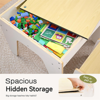 Ensemble table et chaise sensorielle en bois 4 en 1 au design moderne pour tout-petits avec tiroirs de rangement pour le salon des enfants