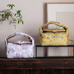 Chinese Brocade <b>Tea</b> <b>Set</b> Portable Cloth Bag One Teapot Two Cups Storage Travel Kung Fu <b>Tea</b> Fabric Bag - Product Image 2