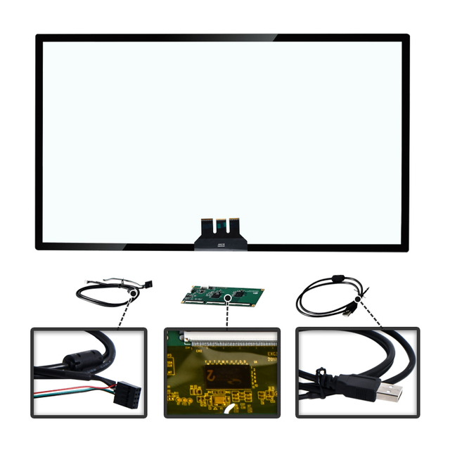 Custom 65 Inch USB Projected Capacitive PCAP Touchscreen Panel Touch Screen Overlay Kit Switchable Controller Card