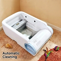 Bac à litière pour chat en plastique de 10 kg, avec système de nettoyage automatique et désodorisation, commandé par application WiFi intelligente, espace intérieur de 65 L, forme rectangulaire, pour chats
