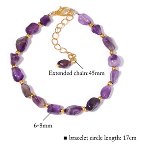 Irregular Natural Stone <strong>Bracelet</strong> 6-8MM <strong>Beads</strong> Lobster Clasp <strong>Bracelets</strong> for Women Men Adjustable Healing Crystal Chakra Jewelry - Product Image 2