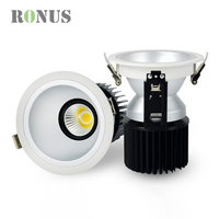 Plafonnier LED encastré COB rond réglable 40W pour projets hôteliers, éclairage mural et downlight