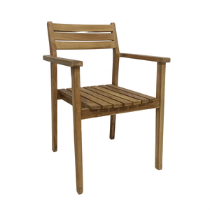Minimalist Modern Comfortable Durable Teak Wood Eco-Friendly Outdoor <b>Dining</b> Chair for Garden Home Patio Villa Hotel Restaurant - Product Image 1