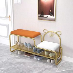 Banc à chaussures de style nordique avec porte-manteau intégré et rangement multifonctionnel pour la maison - Product Image 4