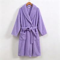 Peignoirs thermiques en flanelle premium pour femmes, à manches longues, col en V, tricotés, longueur intégrale, climatisés, chauds pour l'automne et l'hiver