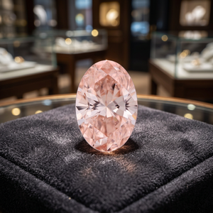 Diamant synthétique de laboratoire rose intense fantaisie, taille ovale 1 carat, clarté VVS2, très bonne taille, certifié IGI, Zhuomei, vente en gros - Product Image 1