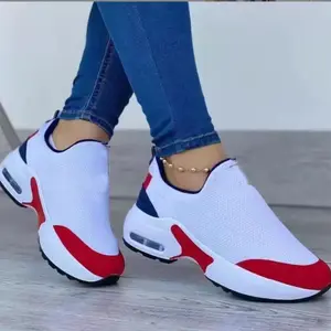 Nieuwe Stijl Witte Sport Sneakers Ademende Populaire High Wedge Chunky Platform Hardloopschoenen Voor Dames En Dames