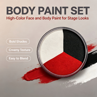 Ensemble de peinture pour le visage et le corps pour enfants, multi-rayures arc-en-ciel, écologique, non toxique, à base d'eau, pour le carnaval, Halloween, art corporel