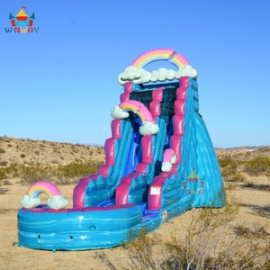 Nouveau design 2025 – Toboggan aquatique gonflable PVC coloré et durable de 6 m (20 pieds) pour usage résidentiel et scolaire, intérieur/extérieur - Product Image 2