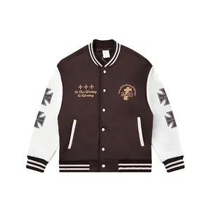 YALI Streetwear de haute qualité veste universitaire Hip Hop Letterman imprimée bouffante surdimensionnée personnalisée pour hommes