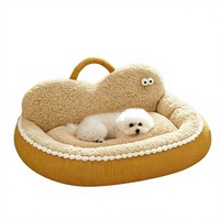 Lit pour animaux de compagnie extra-large avec dossier confortable, rembourrage épais amovible, tissu toutes saisons pour chiens et chats, directement de l'usine