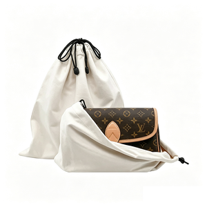 Sac à cordon personnalisé <span class=keywords><strong>en</strong></span> <span class=keywords><strong>lin</strong></span> et coton, grand format, imprimé bio, <span class=keywords><strong>en</strong></span> mousseline, sacs de luxe pour chaussures, pochette anti-poussière, emballage extérieur avec <span class=keywords><strong>corde</strong></span> - Product Image 3