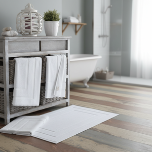 Varol Odelia Series 4-Piece Foot Towel <b>Set</b> 50x70 cm 250g White Terry Cloth Skin-Friendly and Woven for Home Use - Product Image 3