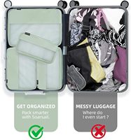 4 pièces en nylon léger de compression Cubes d'emballage à fermeture éclair Organisateurs de voyage pour valises Sacs à dos Casual Luxury Outdoor