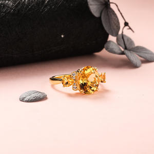 แหวนเงินแท้ 925 ประดับคริสตัลสีเหลือง ดีไซน์วินเทจจากอิตาลี สำหรับผู้หญิง สไตล์แฟชั่นหรูหรา เหมาะสำหรับเป็นแหวนหมั้น - Product Image 2
