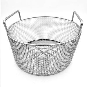 Conteneur alimentaire rectangulaire creux en acier inoxydable avec fibres végétales tressées 60x40x30cm – Durable et portable pour la cuisine - Product Image 1