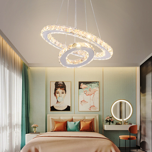 โคมไฟระย้าคริสตัล LED สแตนเลสสตีล 2 วง ดีไซน์หรูหราทันสมัย แสงสีขาว 6000K ค่า CRI สูง 90 เหมาะสำหรับห้องนั่งเล่น - Product Image 5