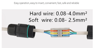 Connecteur de câble électrique rapide et étanche IP68 250V 16A, type T droit, pour blocs de jonction
