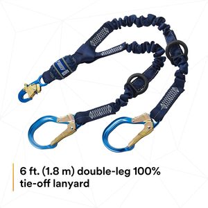 3M DBI-SALA Shockwave Force2 Shock Absorbing <b>Lanyard</b> <b>Polyester</b> Bungee Snap Hooks Aluminum Rebar 25 In Opening - Product Image 3