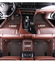 Tapis de voiture double couche en cuir + bobine Full Surround Custom Car Floor Mat pour TOYOTA Auris Crown RAV4 Hilux (5 places)