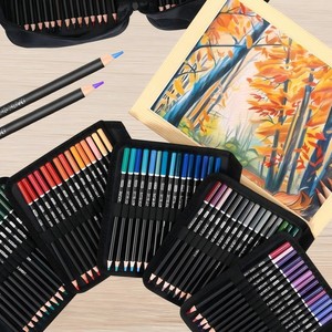 Ensemble <span class=keywords><strong>de</strong></span> crayons <span class=keywords><strong>de</strong></span> couleur à base d'huile avec 180 couleurs, adapté à l'art et au dessin des étudiants, avec un étui à crayons portable à rabat - Product Image 3