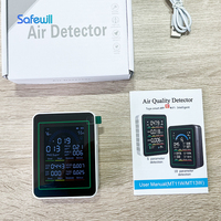 Détecteur Safewill Tuya AQI PM2.5 PM10 CO2 TVOC Température Humidité WiFi Moniteur de qualité de l'air intérieur IP54 Alarme sonore et lumineuse