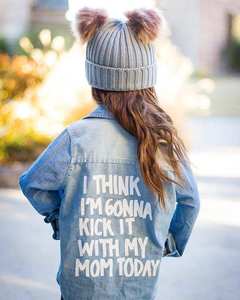 Camisas de otoño para niñas de 2 a 7 años, tops de mezclilla para niños, ropa con estampado de letras, chaqueta cálida de manga larga, abrigo para niños - Product Image 4