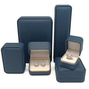 Kotak kemasan perhiasan flanel tampilan hadiah kotak perhiasan cincin kalung gelang kulit PU mewah Logo kustom - Product Image 5