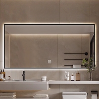 Miroir de salle de bain intelligent à capteur tactile LED mural de haute qualité pour hôtel, vente en gros d'usine