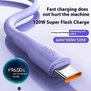 Câble Type C 6A à charge rapide, en nylon tressé épais, pour téléphones mobiles Huawei Glory 60 Xiaomi Android - Product Image 5