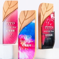 Trophée transparent fait main en cristal de sublimation en forme d'étoile d'oiseau, fabriqué en Chine, pour la récompense des gagnants, avec bougie et bouclier de montagne, personnalisable