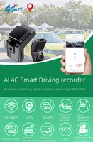 Caméra embarquée 3 canaux avec interaction vocale, GPS, vision nocturne, 4G, enregistreur de conduite automobile, caméra avant 1080p, caméra arrière 720p, caméra intérieure 1080p