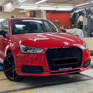 Accessoires de voiture pour <span class=keywords><strong>Audi</strong></span> <span class=keywords><strong>A1</strong></span> 2015-2018, calandre avant en matériau ABS nid d'abeille, mise à niveau au style RS1 - Product Image 3