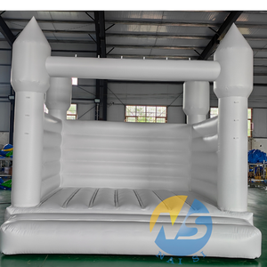 Château gonflable commercial blanc à toit pointu avec piscine à balles, pour adultes, <span class=keywords><strong>location</strong></span> pour fêtes de mariage - Product Image 4