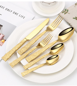 Juego de vajilla de alta calidad de acero inoxidable Apto para lavavajillas dorado de 6 piezas - Product Image 2